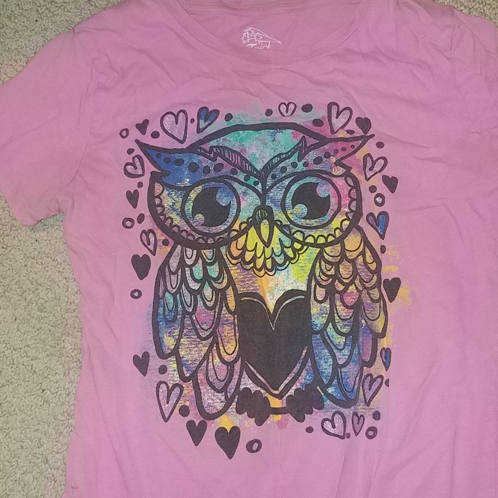 Girls sparkly graphic owl t-shirt 14/16